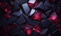 abstract geometric composition, black and red background with glossy cubes. Royalty Free Stock Photo