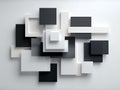 Abstract Geometric Composition of Black and White Squares and Royalty Free Stock Photo