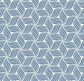 Abstract geometric composition with blue striped waves on a white background. Seamless repeating pattern. Stylish modern design. Royalty Free Stock Photo