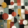 Abstract Geometric Composition with Colorful Circles and Shapes Royalty Free Stock Photo
