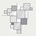 Abstract geometric composition with decorative squares