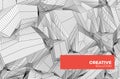 Abstract geometric composition with decorative triangles grid. Vector illustration