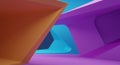 Abstract geometric composition featuring angular, overlapping shapes in vibrant Royalty Free Stock Photo