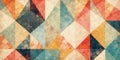 Abstract geometric composition featuring a faded textured pattern of interlocking diamonds and triangles in warm earthy tones and Royalty Free Stock Photo