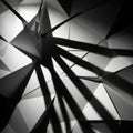Abstract geometric composition featuring intersecting triangular shapes. The surface consists of Royalty Free Stock Photo
