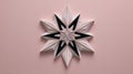 Abstract geometric composition featuring layered black, white, and pink star shapes with symmetrical triangular elements Royalty Free Stock Photo