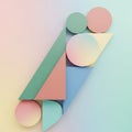 Elements showcase a gradient effect with hues of pink green blue and Royalty Free Stock Photo