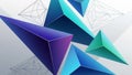 Abstract geometric composition featuring three dimensional triangular shapes Royalty Free Stock Photo