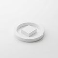 Abstract Geometric Composition of a White Cube Inside a White Ring on a White Background Royalty Free Stock Photo