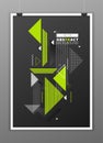 Abstract geometric composition forms modern background with decorative triangles and patterns backdrop vector illustration