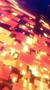 Abstract geometric composition with glowing orange squares and motion blur Royalty Free Stock Photo