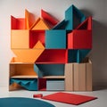 abstract geometric composition, modern interior design, minimalism. generative ai Royalty Free Stock Photo
