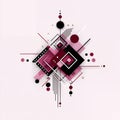Abstract Geometric Composition with Red Pink Black and White Royalty Free Stock Photo