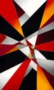 Abstract Geometric Composition of Sharp Angular Planes in Red, Orange, and Black Royalty Free Stock Photo