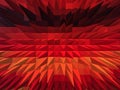Abstract geometric computer generated pyramid tetrahedron background in red and orange colors