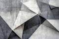 Abstract Geometric Concrete Wall with Modern Triangular Patterns in Gray Tones Royalty Free Stock Photo