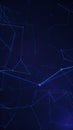 Abstract geometric connecting dots as plexus in blue and purple on background. Data and cyberspace concept