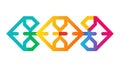 Abstract Geometric Connection with Interlocking Shapes, vector design Generative AI Royalty Free Stock Photo