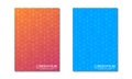 Abstract geometric covers and brochures with isometric vector blocks, and polygon shape patterns