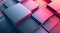 Abstract Geometric Cube Background with Blue and Pink Gradient Lighting and 3D Blocks Royalty Free Stock Photo
