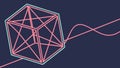 Abstract Geometric Cube with Interconnected Lines, vector design Generative AI Royalty Free Stock Photo
