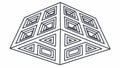 Abstract geometric cube or pyramid structure, symbolizing complexity, vector design Generative AI Royalty Free Stock Photo