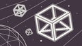 Abstract geometric cube structure 3d shape technical design, vector design Generative AI Royalty Free Stock Photo