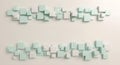 Abstract Geometric Cubes Background Mint Green White Modern Copy Space Design Royalty Free Stock Photo
