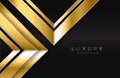 Abstract geometric 3d background with realistic gold effect. Vector geometric illustration of golden shape on dark metal surface. Royalty Free Stock Photo