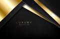 Abstract geometric 3d background with realistic gold effect. Vector geometric illustration of golden shape on dark metal surface. Royalty Free Stock Photo