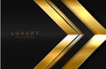 Abstract geometric 3d background with realistic gold effect. Vector geometric illustration of golden shape on dark metal surface. Royalty Free Stock Photo