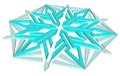 Abstract geometric 3d isometric snowflake isolated