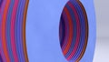 Abstract Geometric 3D Vertical Perspective View Purple Red Orange Layers Circular Hole