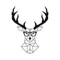 Abstract geometric Deer head in polygonal style. Royalty Free Stock Photo