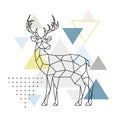 Abstract geometric deer. Side view.