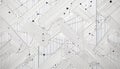 Abstract geometric pattern made of connecting lines and dots forming shapes