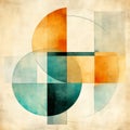 Abstract Geometric Design With Cyan And Amber: A Minimalist Approach