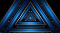 Abstract Geometric Design with Deep Blue Angles and Futuristic Lines on a Black Background Royalty Free Stock Photo