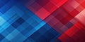 Abstract geometric design featuring blue and red diagonal shapes. Generative AI Royalty Free Stock Photo