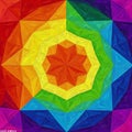 Abstract geometric design featuring a colorful array of triangular shapes in a Royalty Free Stock Photo