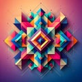 Dynamic arrangement of colorful squares in an abstract geometric design Royalty Free Stock Photo