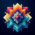 Dynamic arrangement of colorful squares in an abstract geometric design Royalty Free Stock Photo