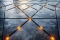 Futuristic Abstract Geometric Design with Glowing Hexagonal Patterns Generative AI