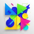 Abstract geometric design featuring overlapping shapes in vibrant colors Royalty Free Stock Photo