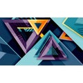 Abstract geometric design featuring overlapping triangles in a dynamic Royalty Free Stock Photo