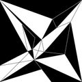 Abstract geometric design featuring sharp, angular shapes in a black and white color Royalty Free Stock Photo