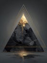 Abstract geometric design featuring triangular shapes and gold accents Royalty Free Stock Photo