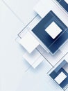 Abstract geometric design featuring white and blue shapes with layered elements in a modern composition in digital art Royalty Free Stock Photo
