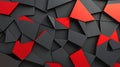 Abstract geometric design with sleek black and red shapes creating dynamic pattern angular forms overlap adding depth and Royalty Free Stock Photo