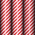 Abstract geometric diagonal striped pattern with red and white stripes.